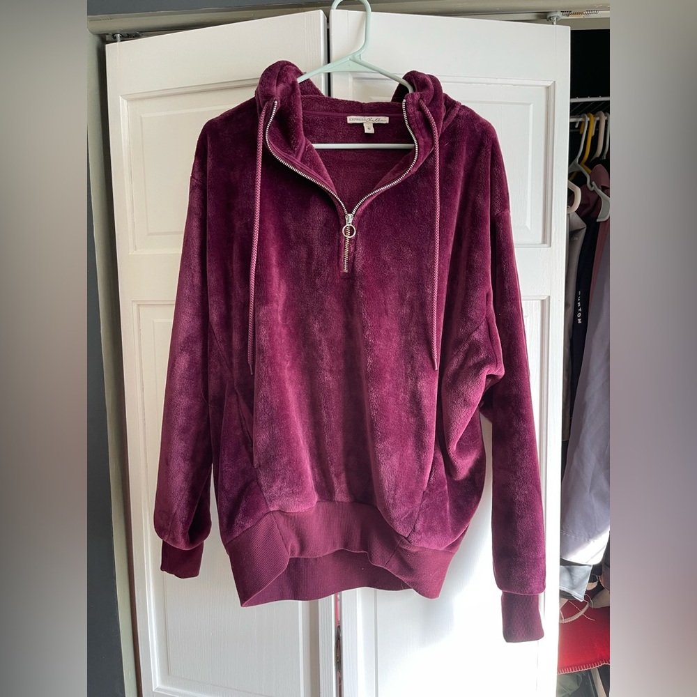 Plush Burgundy Half-Zip Pullover